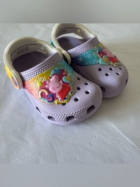CROCS PEPPA PIG Size 5 Baby Girl Purple Sandals